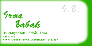 irma babak business card